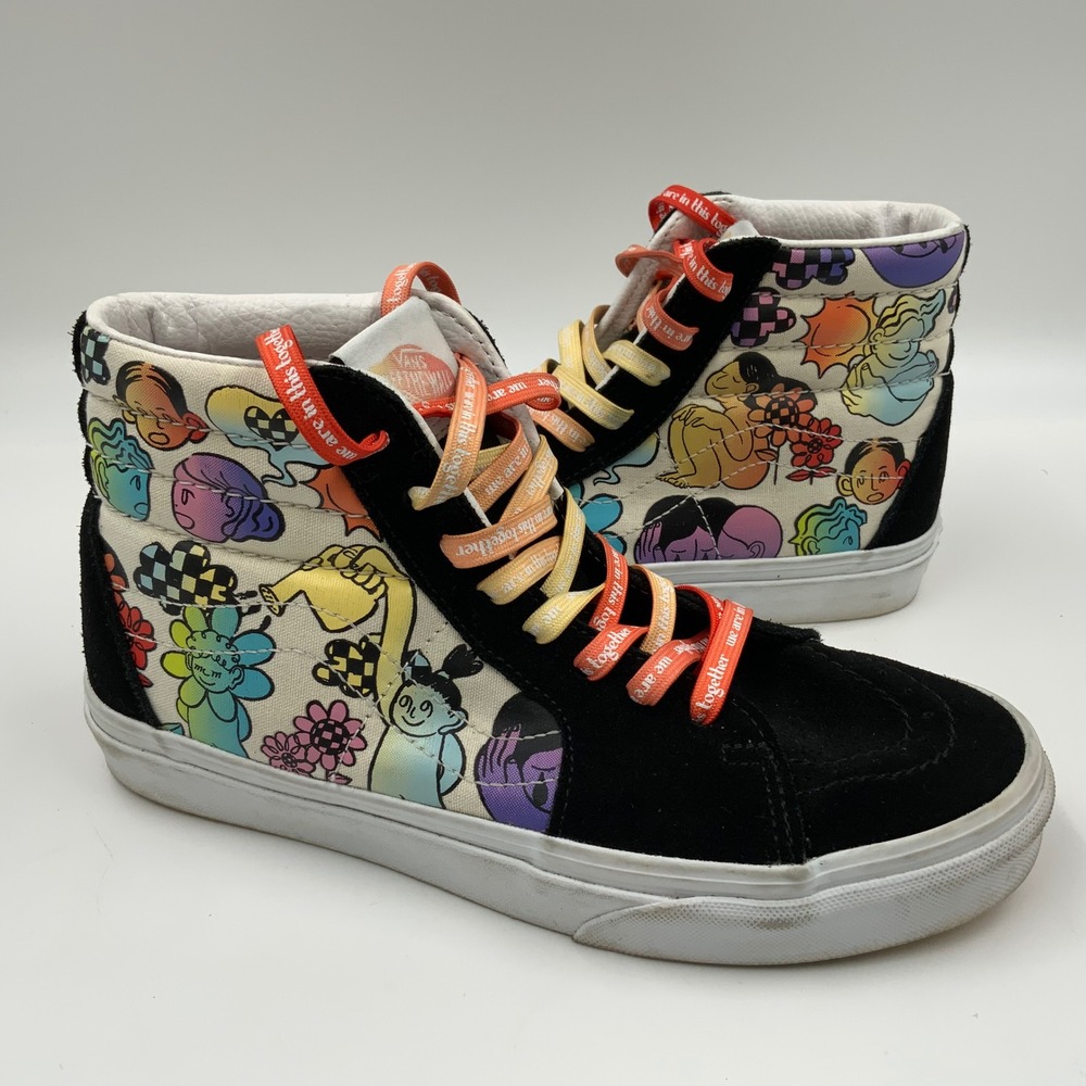 Vans Sk8-Hi Breast Cancer Awareness Together Graphic High Top Shoes Womens 7.5